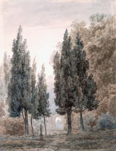 In the Gardens of the Villa Pamfili, Rome by John Robert Cozens